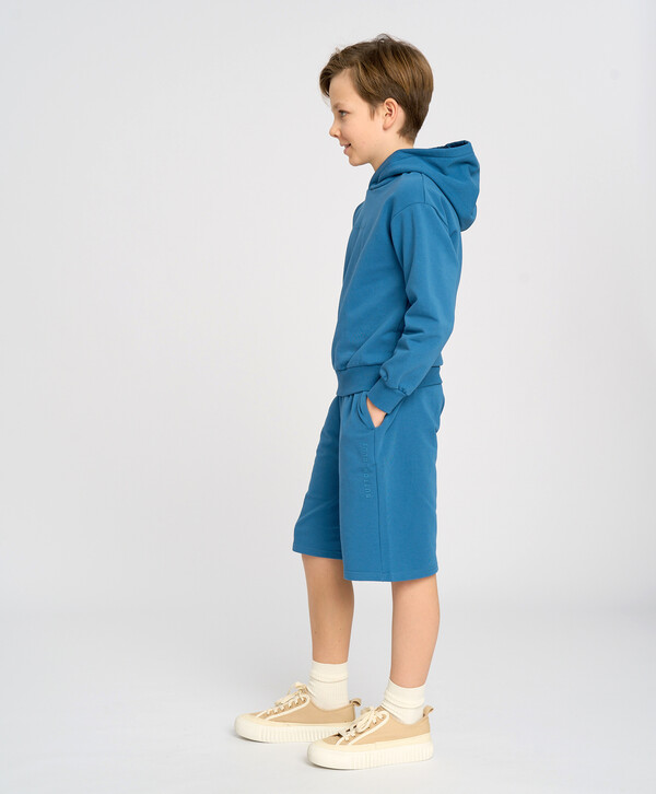 816 р.  1019 р.  Шорты детские базовые прямые с поясом на резинке синие Button Blue