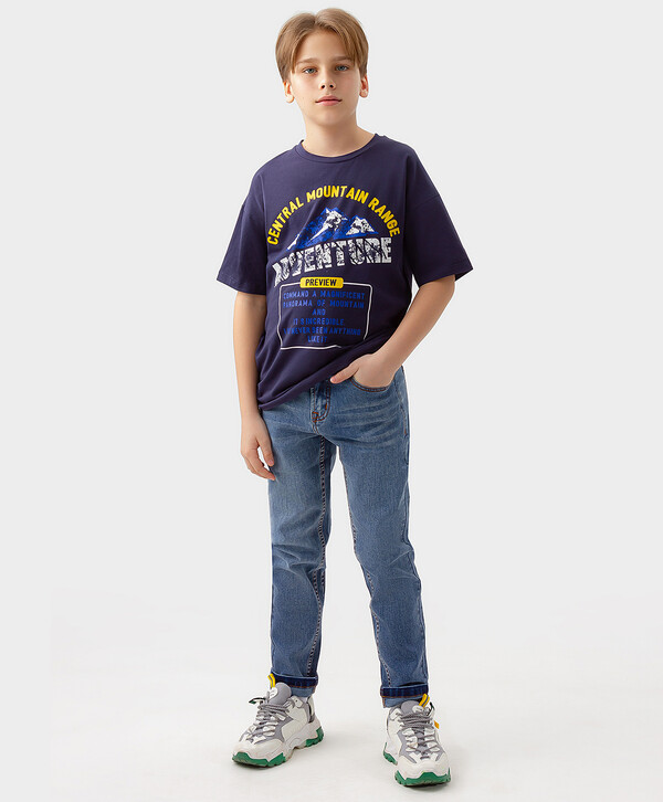 1280 р.  1600 р.  Джинсы loose fit синие Button Blue