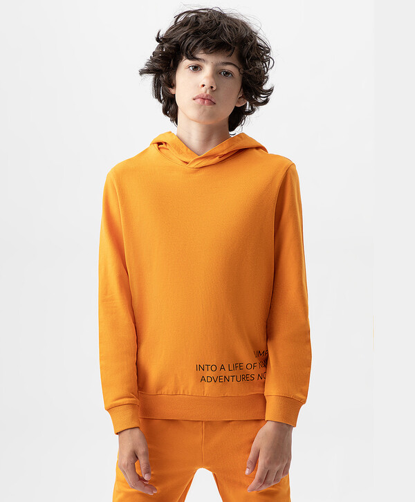 960 р.  1200 р.  Худи со спущенным рукавом и манжетами оранжевое Button Blue