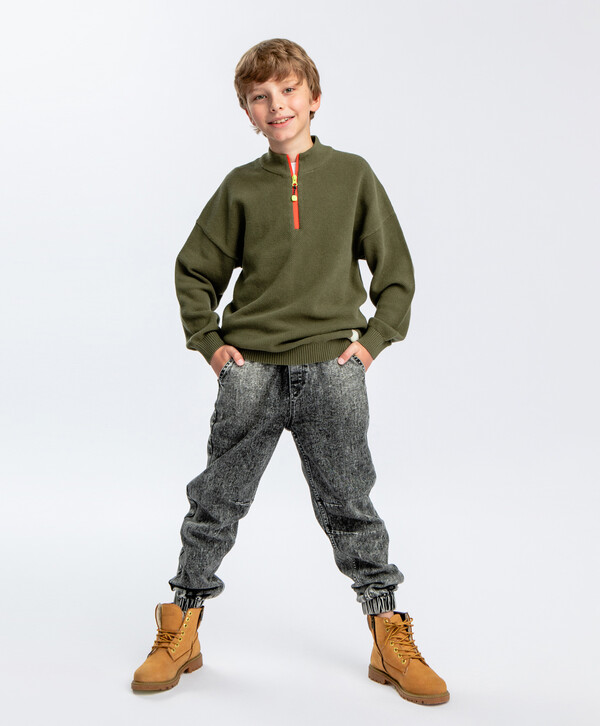 1160 р.  1450 р.  Джемпер на молнии цвета хаки Button Blue