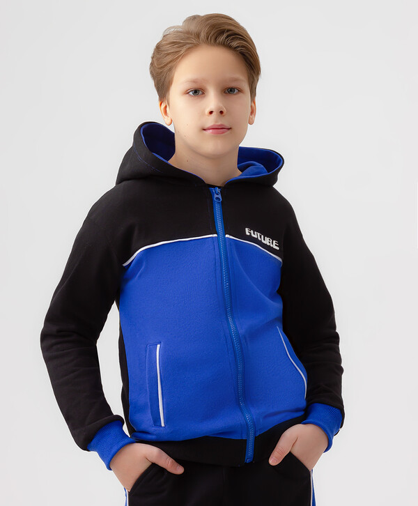 1200 р.  1500 р.  Толстовка трикотажная с капюшоном Button Blue