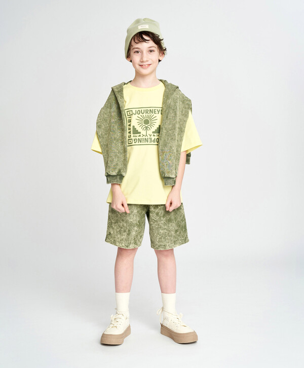 700 р.  1000 р.  Футболка с коротким рукавом для мальчика оверсайз желтая с принтом Button Blue