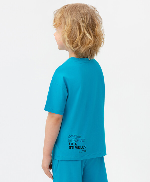 432 р.  540 р.  Футболка голубая с патчем-нашивкой Button Blue