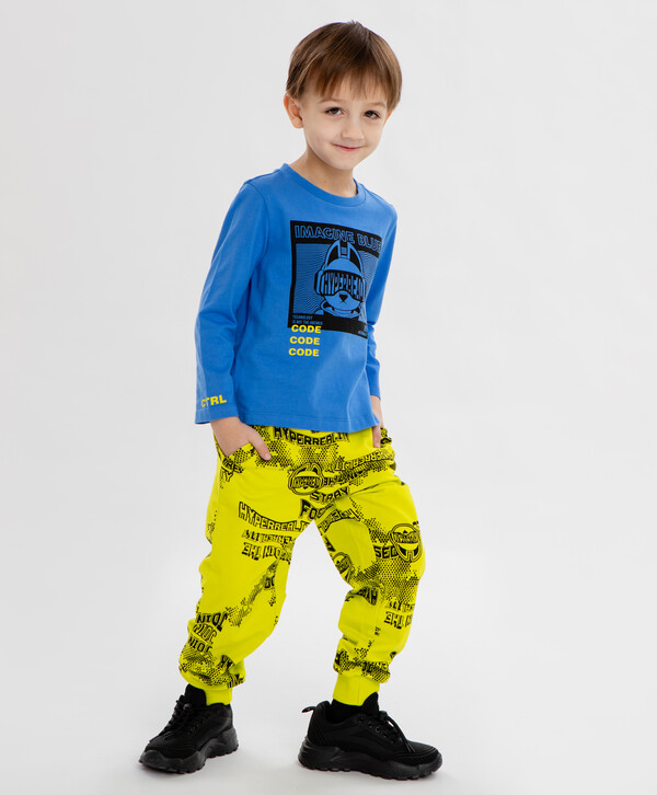 1400 р.  1750 р.  Джоггеры с принтом салатовые для мальчика Button Blue