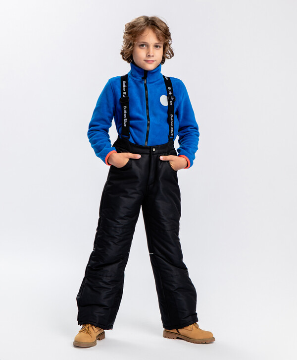 2508 р.  3135 р.  Брюки утепленные с подтяжками черные  Button Blue
