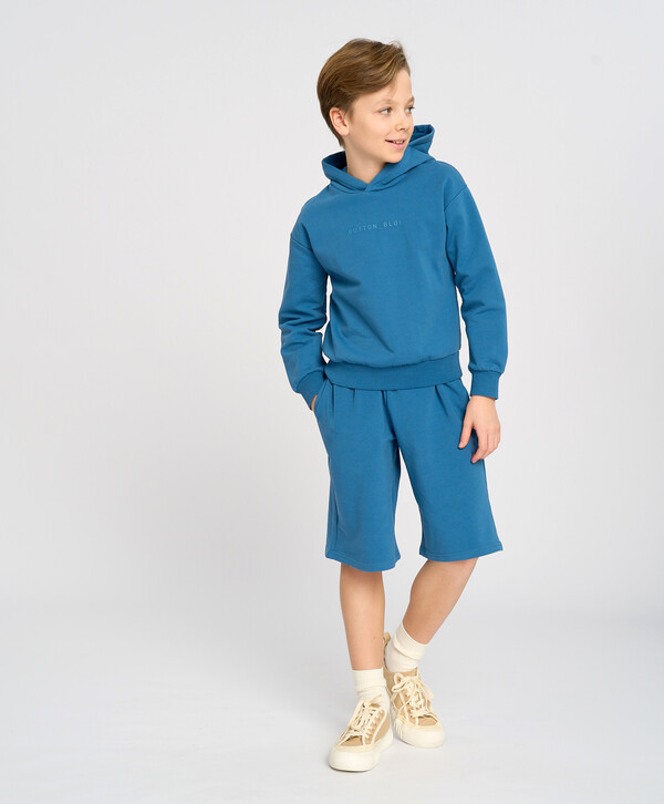 816 р.  1019 р.  Шорты детские базовые прямые с поясом на резинке синие Button Blue