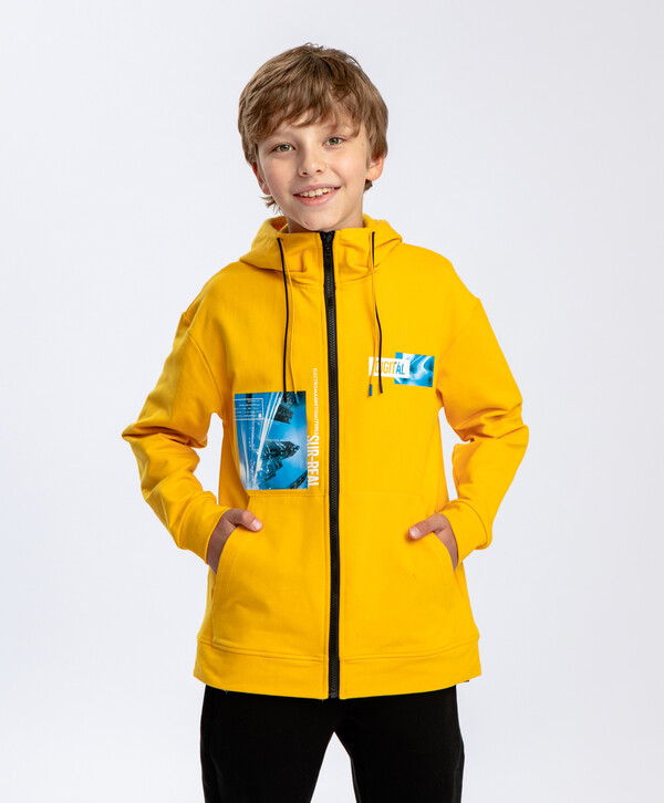 1440 р.  1800 р.  Толстовка с принтом желтая Button Blue