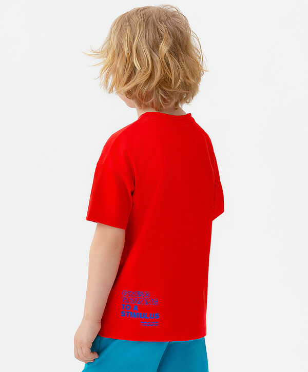 432 р.  540 р.  Футболка красная с принтом Button Blue