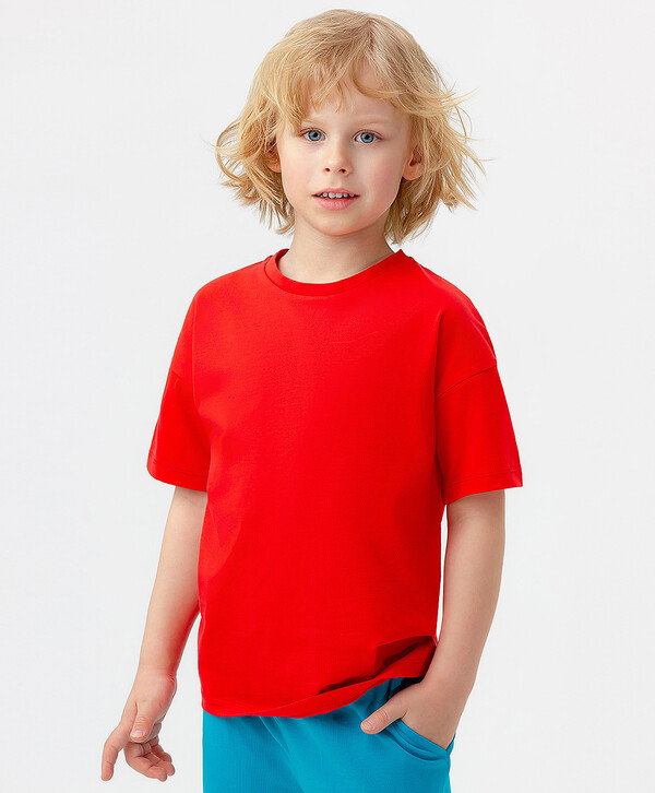 432 р.  540 р.  Футболка красная с принтом Button Blue