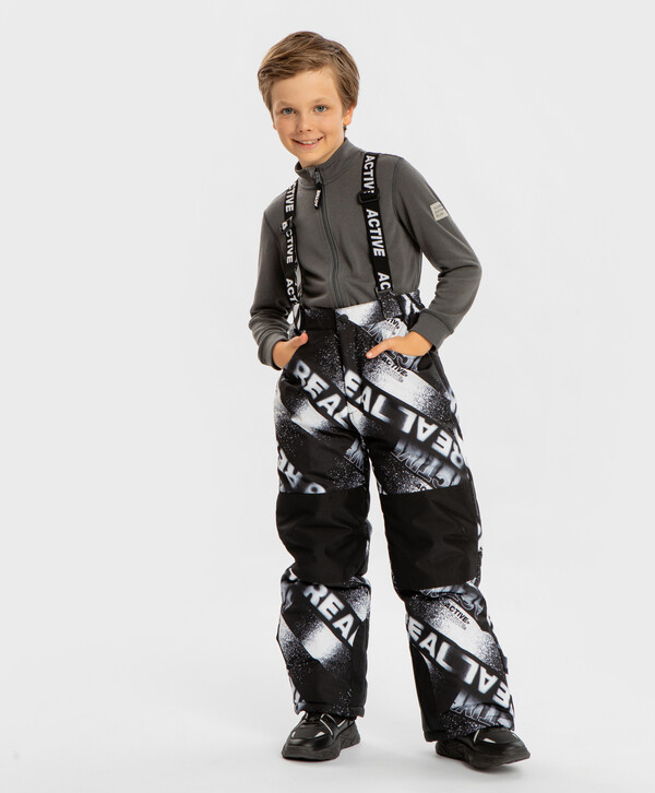 2360 р.  2950 р.  Брюки утепленные зимние на подтяжках непромокаемые мультицвет для мальчика Button Blue