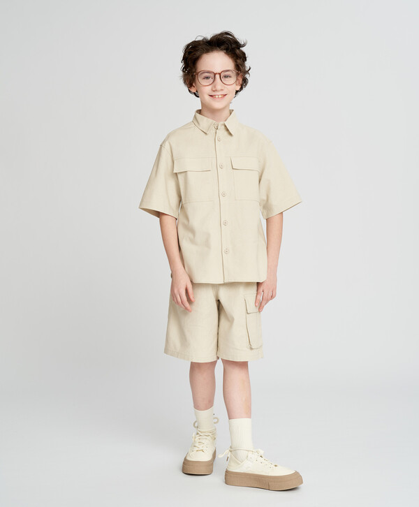 1400 р.  2000 р.  Шорты сафари детские молочные с поясом на резинке и карманом Button Blue