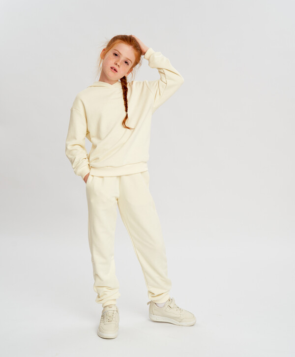 1000 р.  1250 р.  Джоггеры базовые с поясом на резинке молочные детские Button Blue