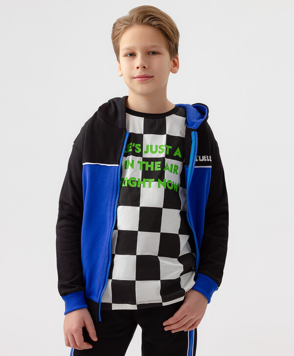 1200 р.  1500 р.  Толстовка трикотажная с капюшоном Button Blue