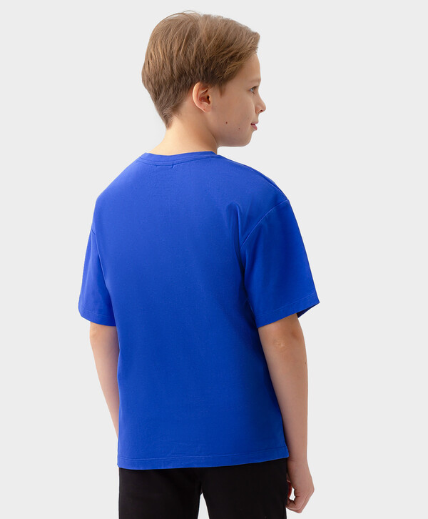 600 р.  750 р.  Футболка с коротким рукавом синяя Button Blue