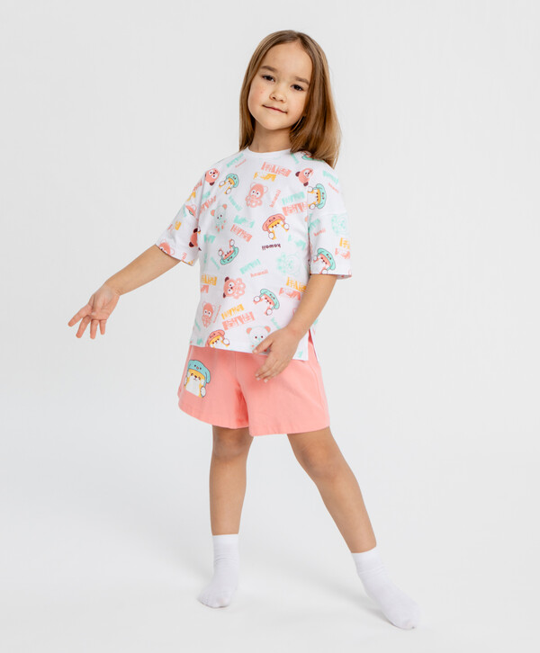 780 р. 1200 р. Пижама с принтом мультицвет для девочки Button Blue