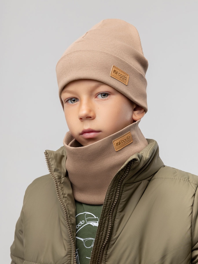 Комплект (шапка, снуд) 13-201MU; бежевый