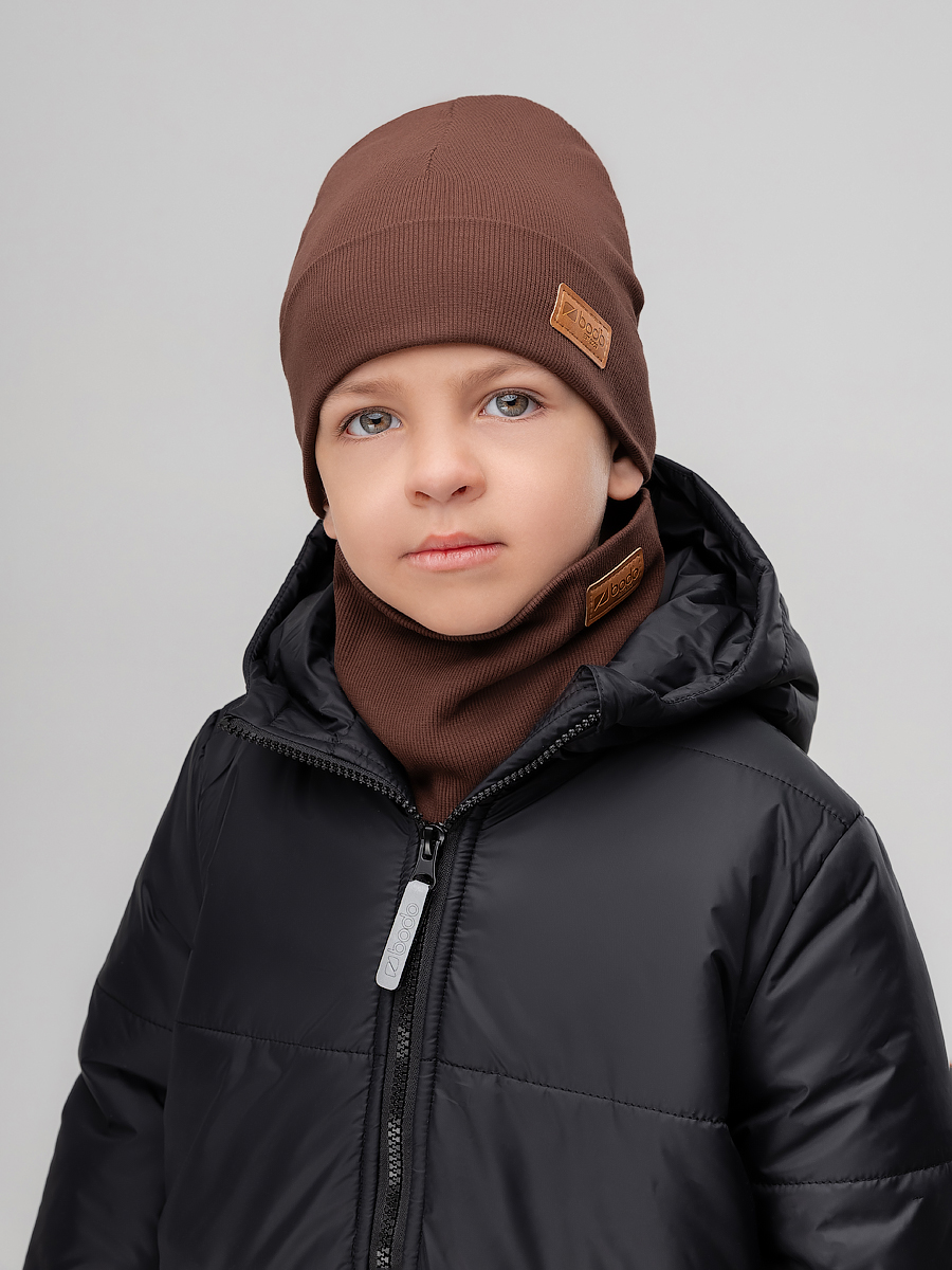 Комплект (шапка, снуд) 13-201MU; коричневый