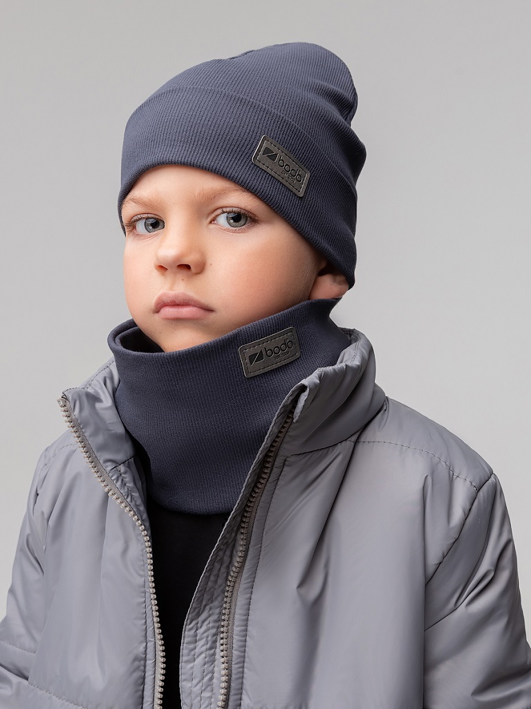 Комплект (шапка, снуд) 13-201MU; графит