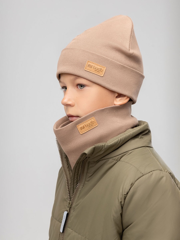 Комплект (шапка, снуд) 13-201MU; бежевый