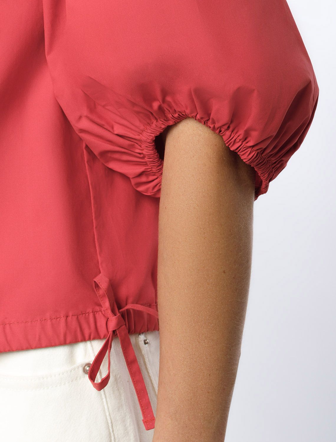 Блузка из легкого хлопкового поплина D29.264 темно-красный