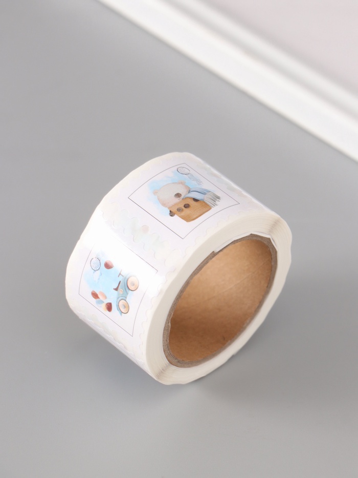 Наклейка бумага «Марки. Для малышей», 3×3 см, 200 шт. в рулоне