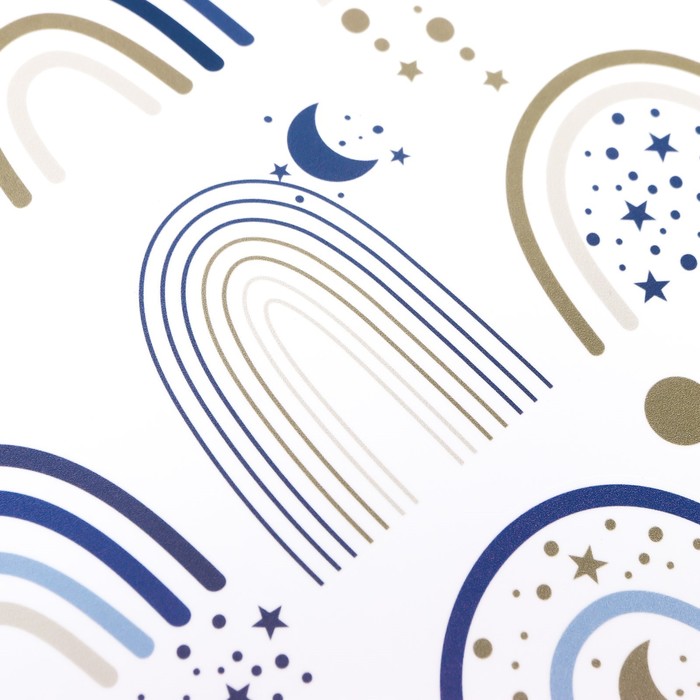 Наклейка интерьерная цветная «Радуга и ночное небо», пластик, 30×90 см