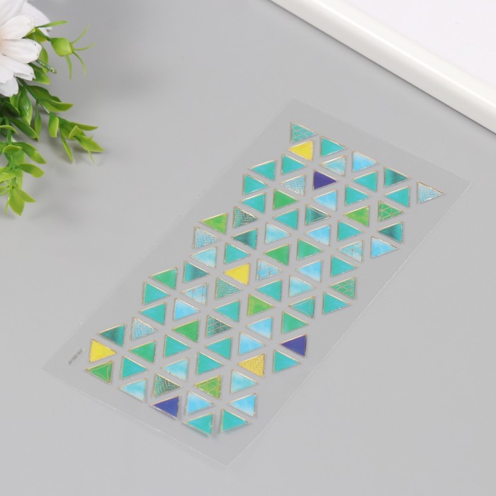 Наклейки для творчества пластик «Зелёная плитка», 9.3×20.4 см