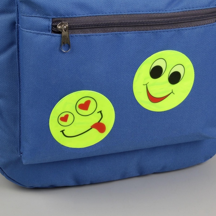 Светоотражающие наклейки «Смайлы», d=6.5 см, 6 шт. на листе, салатовые