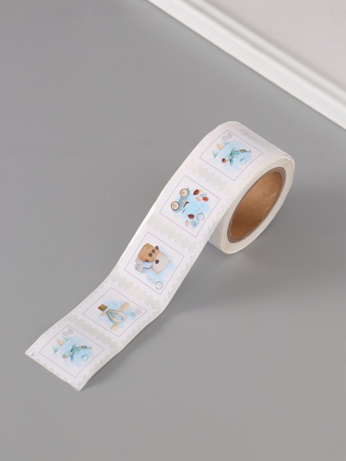 Наклейка бумага «Марки. Для малышей», 3×3 см, 200 шт. в рулоне