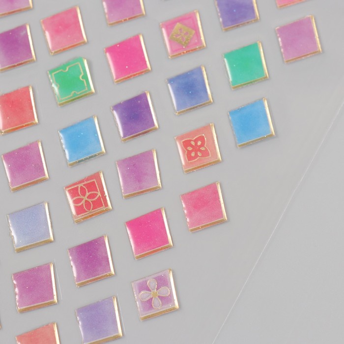 Наклейки для творчества пластик «Разноцветная плитка ромбы», 9.3×20.4 см