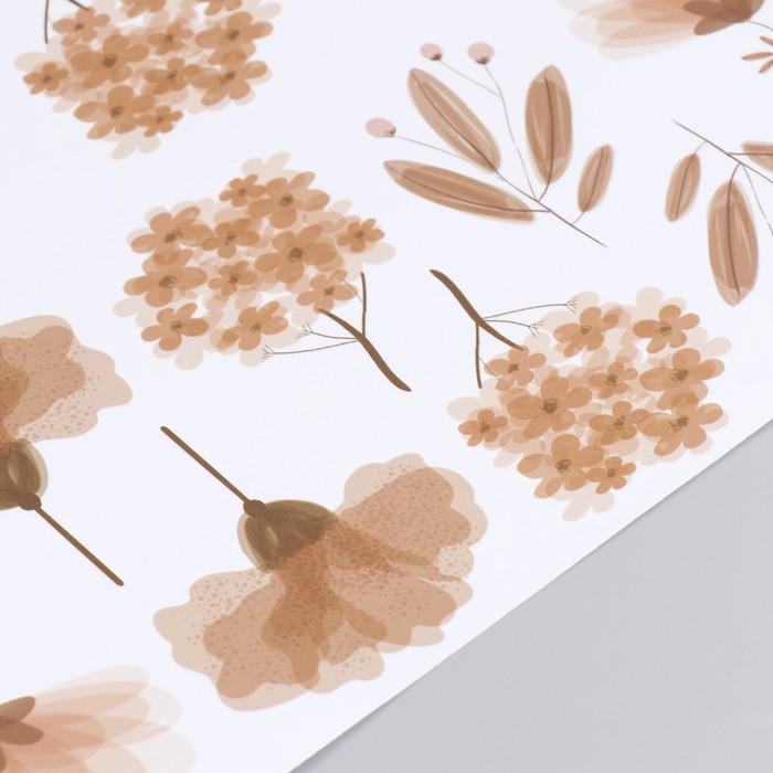 Наклейка интерьерная цветная «Пастельные цветы», пластик, 30×90 см