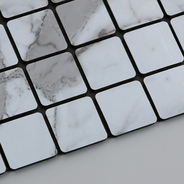 Наклейка интерьерная «Мрамор», декор на стену, серая, 30×30 см