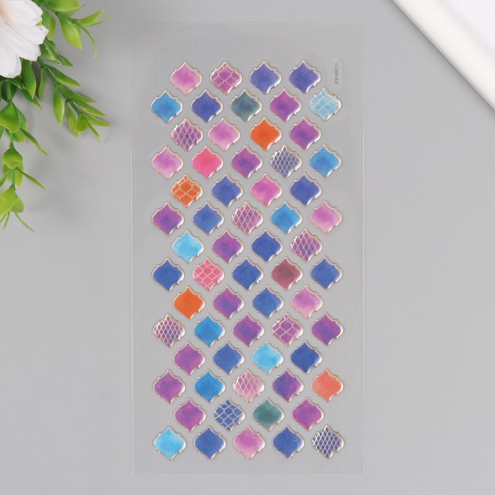 Наклейки для творчества пластик «Фиолетовая плитка», 9.3×20.4 см