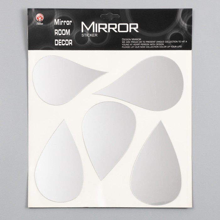 Наклейка интерьерная зеркальная «Капельки», 38×31 см