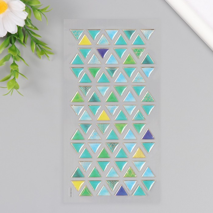 Наклейки для творчества пластик «Зелёная плитка», 9.3×20.4 см