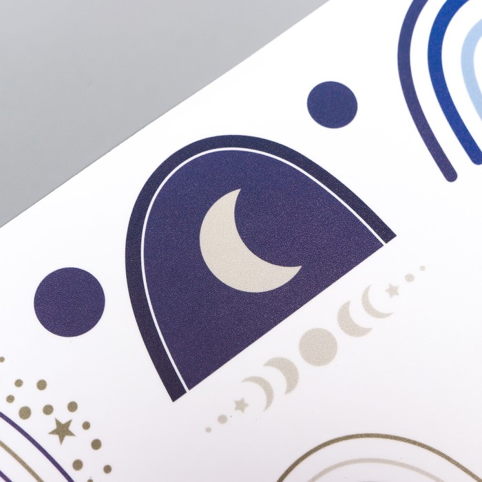 Наклейка интерьерная цветная «Радуга и ночное небо», пластик, 30×90 см