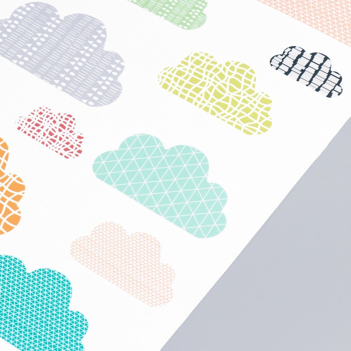 Наклейка интерьерная цветная «Узорчатые облака», пластик, 50×70 см