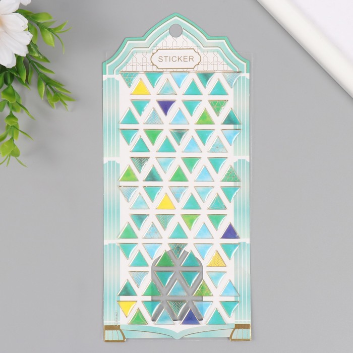 Наклейки для творчества пластик «Зелёная плитка», 9.3×20.4 см