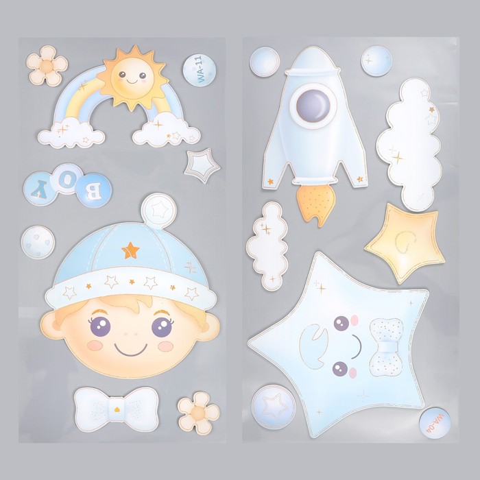 Наклейка интерьерная «Звезда голубая», декор на стену, 31×60 см