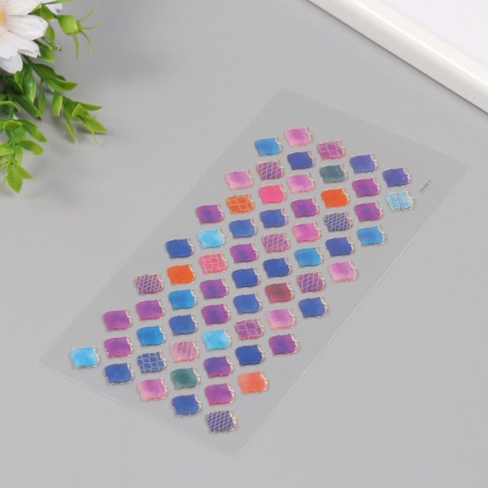 Наклейки для творчества пластик «Фиолетовая плитка», 9.3×20.4 см