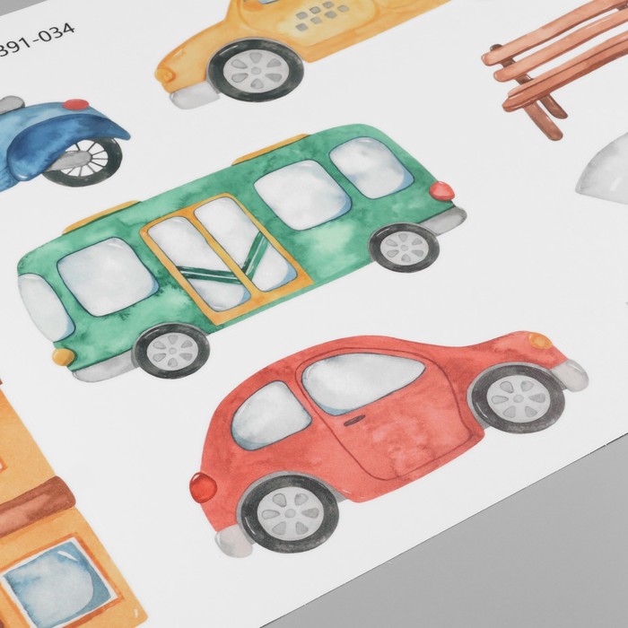 Наклейка интерьерная цветная «Городской транспорт», пластик, 30×90 см