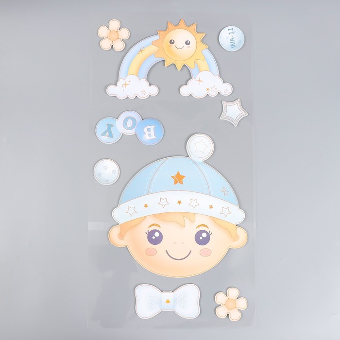 Наклейка интерьерная «Звезда голубая», декор на стену, 31×60 см