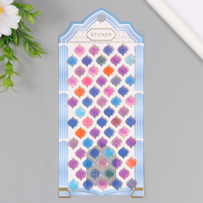 Наклейки для творчества пластик «Фиолетовая плитка», 9.3×20.4 см