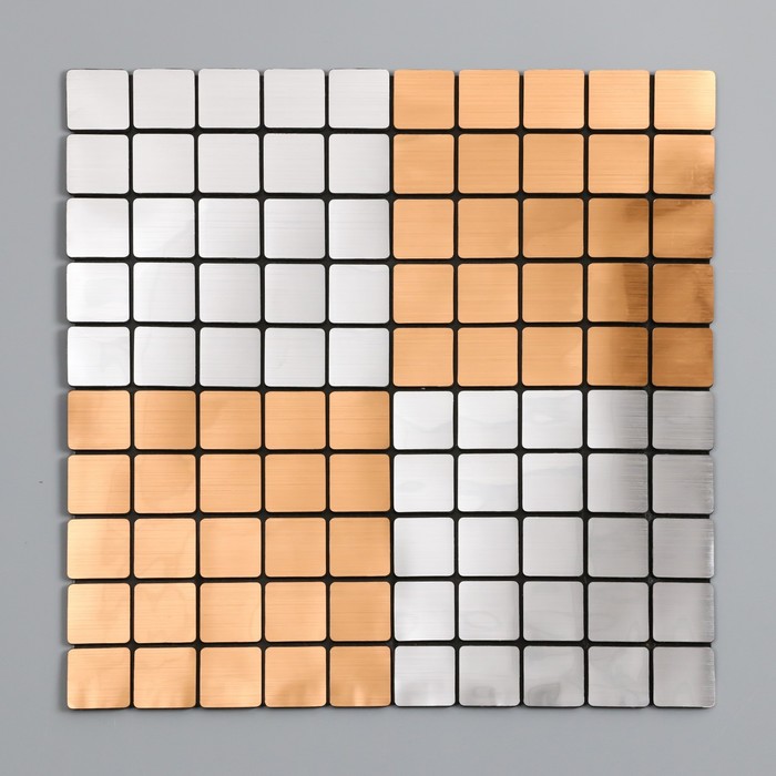 Наклейка интерьерная «Волны», декор на стену, серебро, 30×30 см