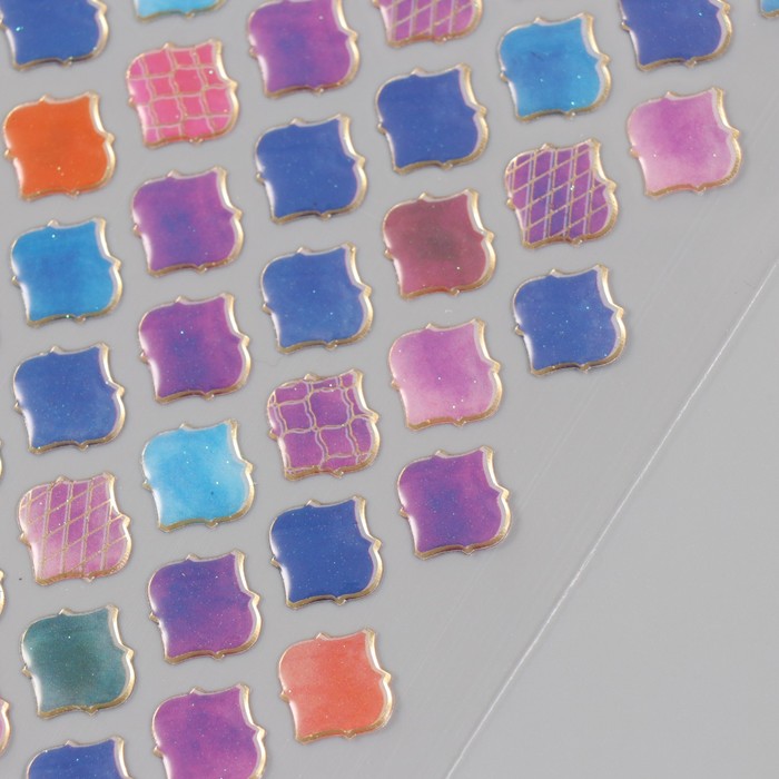 Наклейки для творчества пластик «Фиолетовая плитка», 9.3×20.4 см