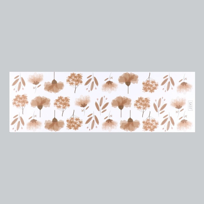 Наклейка интерьерная цветная «Пастельные цветы», пластик, 30×90 см