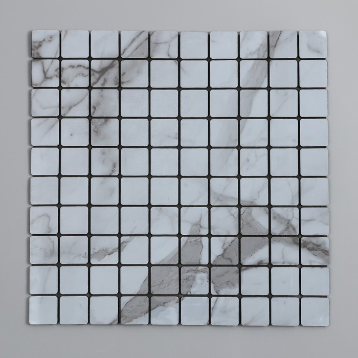 Наклейка интерьерная «Мрамор», декор на стену, серая, 30×30 см