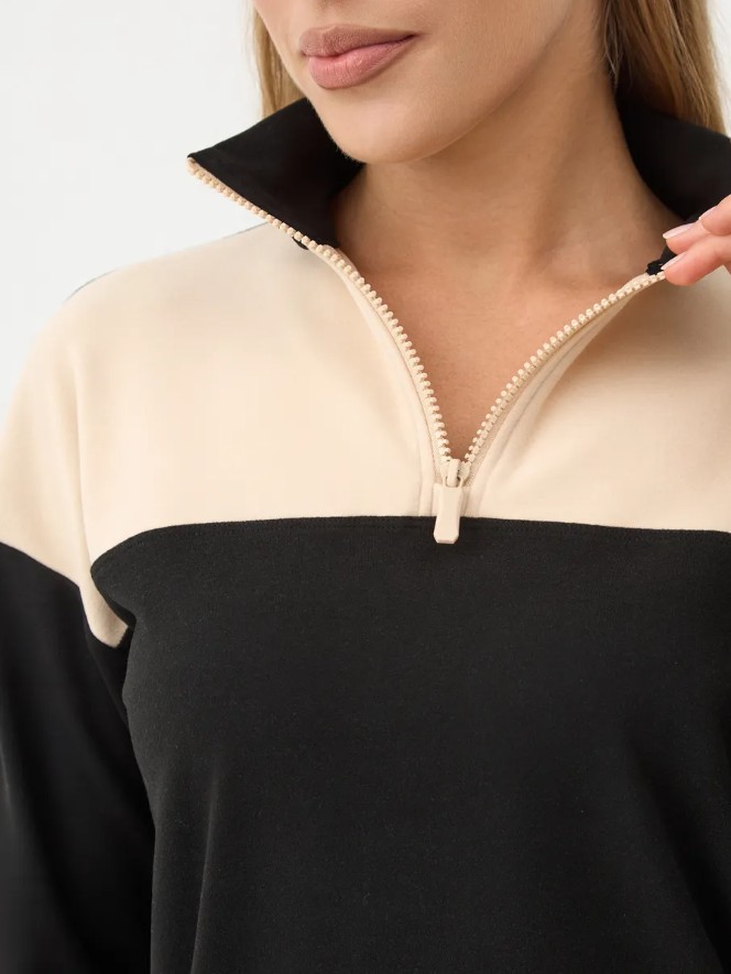 Джемпер WF 313 MIOPREMIO b/s-черный/песочный