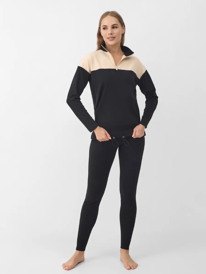 Джемпер WF 313 MIOPREMIO b/s-черный/песочный