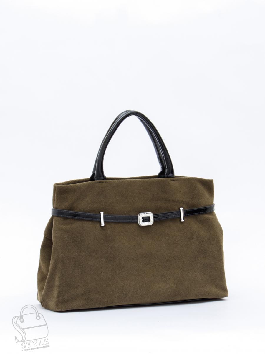 Сумка женская кожаная 91156MSS army green Velina Fabbiano-Safenta